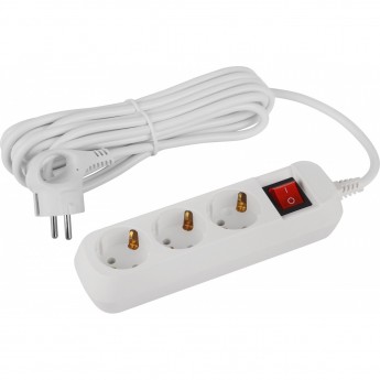 Удлинитель электрический ЭРА UDL-16-350-ES Greenline 3 розетки с заземлением с выключателем 5м ПВС 3х1кв.мм