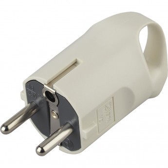 Вилка ЭРА V3 c заземлением 16A с кольцом непрямой ввод белая Вилка ЭРА V3 c заземлением 16A с кольцом непрямой ввод белая